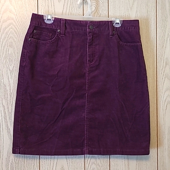 LL Bean Plum Purple Corduroy 💜 Skirt - Picture 8 of 8